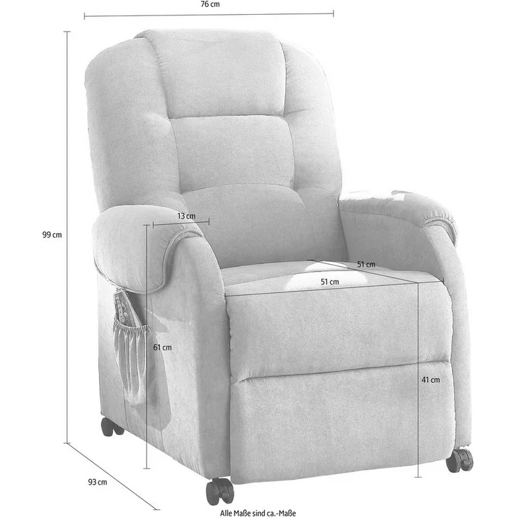 ATLANTIC home collection Relaxsessel Tobi, mit Relaxfunktion, Federkern & Aufbewahrungstasche – Bild 3
