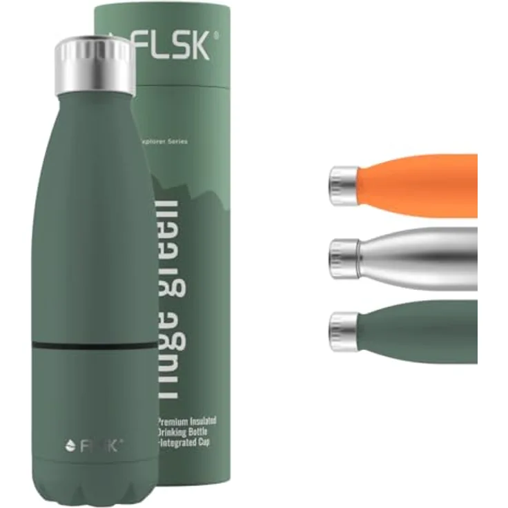 FLSK Explorer Ridge Green Trinkflasche mit Trinkbecher 700 ml