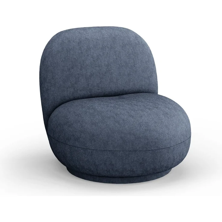 Micadoni Drehbarer Sessel Chuck Chenille Dunkelblau – Bild 2