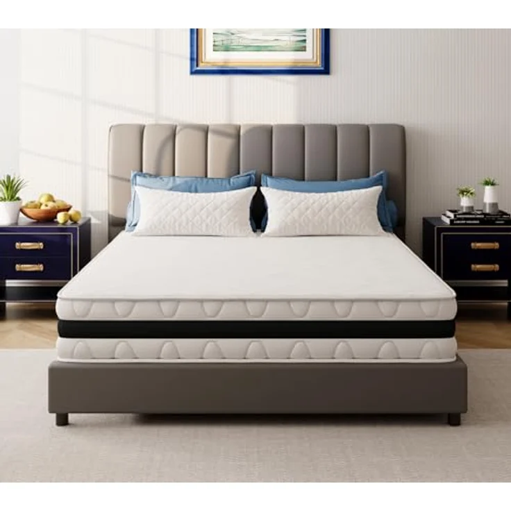 EGO HOME Matratze 140x200 cm Härtegrad H3 Taschenfederkernmatratze Höhe 23 cm Ergonomische 7 Zonen Federkernmatratze 140x200 cm mit Komfortschaum und Microfaser-Bezug für Kinder und Erwachsene – Bild 2