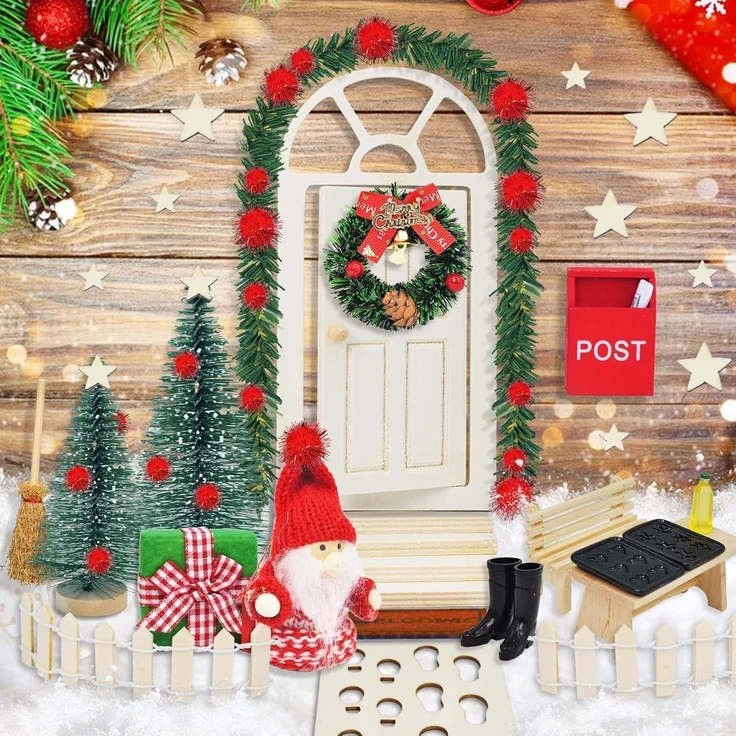 70 Miniatur Wichtel Weihnachten Set Wichteltür Zubehör Holz Deko Figuren – Bild 8