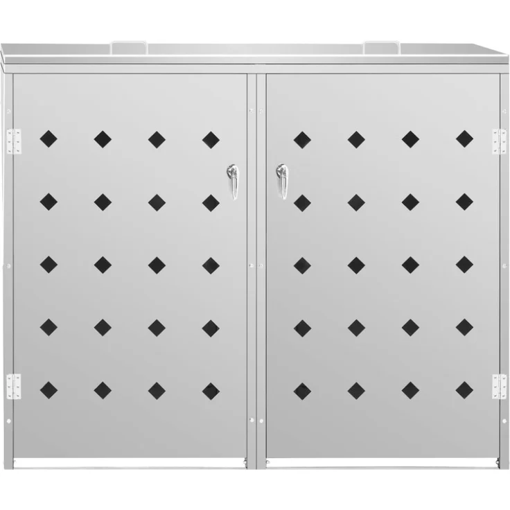 vidaXL Mülltonnenbox für 2 Tonnen 240 L Edelstahl 145380 – Bild 4