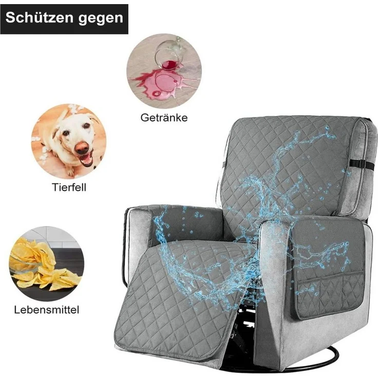 ANYSUN Sesselschoner Liegesofa Sesselbezug, Sesselschoner mit Taschen Sesselüberwurf, Wasserdicht,Anti-Schmutz Waschbar Sesselschutz für Hunde Haustiere – Bild 4