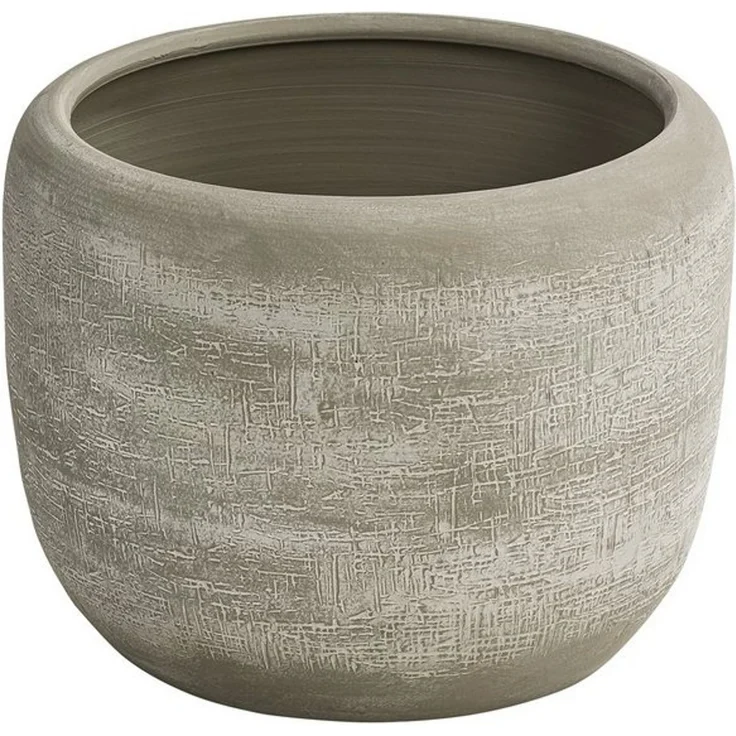 Dehner Übertopf Romy, Ø 24 - 29 cm, Höhe 20 - 26 cm, rund, Keramik, Übertopf mit reliefartiger Oberfläche, für Zimmerpflanzen – Bild 3