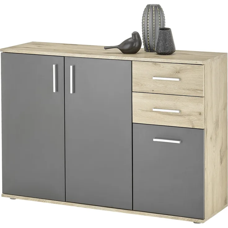 Kommode >BC 1040< in Grau matt - 120x84x35 (BxHxT)