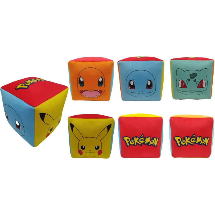 Pokémon Würfel-Kissen Kuschelkissen Perfektes Dekokissen für jedes Zimmer