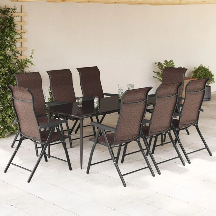 vidaXL Gartenstühle 8 Stk. Klappbar Braun Poly Rattan 3270611 – Bild 2