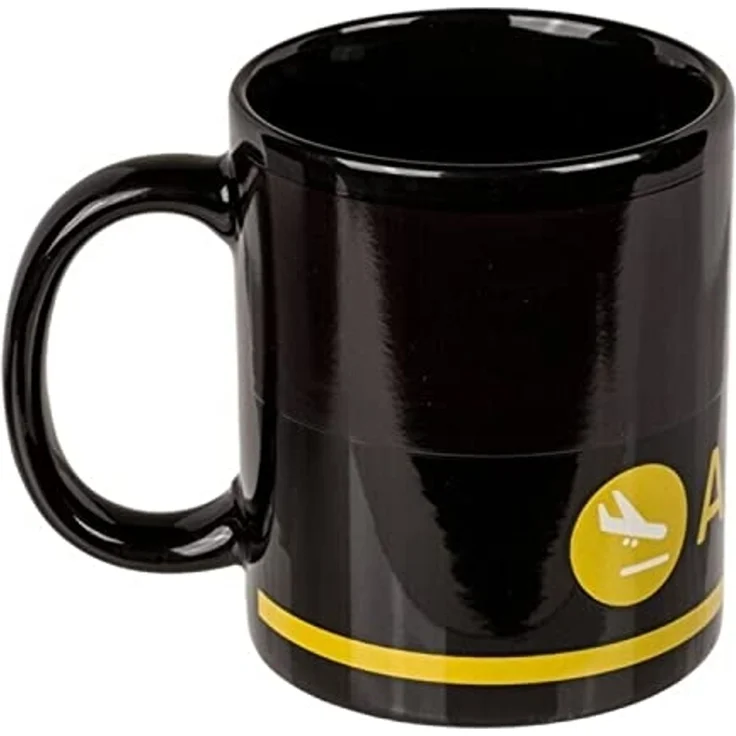 Tasse mit Flughafen Motiv 300ml Steingut Farbwechseltasse Thermotasse – Bild 2