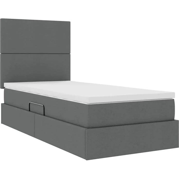 vidaXL LED-Speicherbett mit Matratze Dunkelgrau 90 x 200 cm Stoff 3372328 – Bild 6
