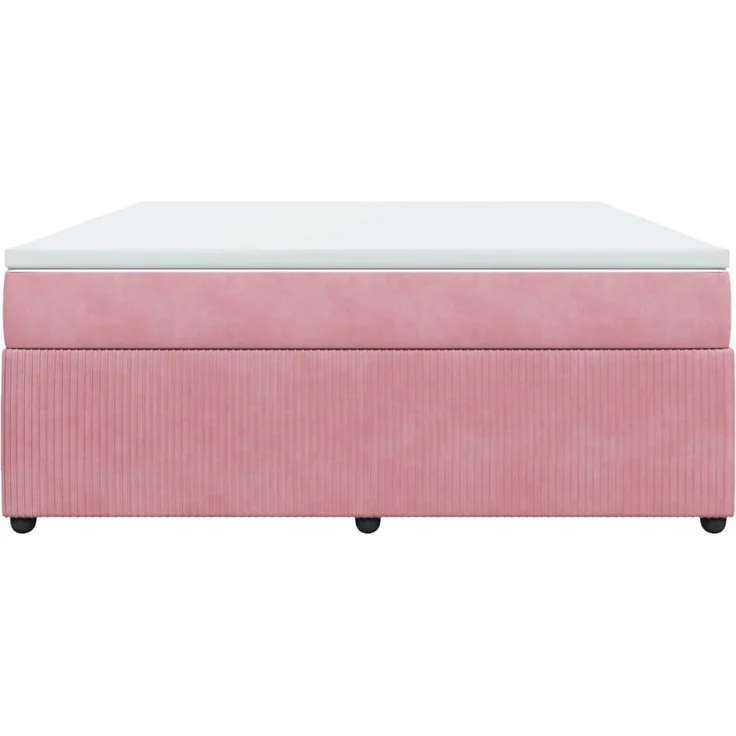 vidaXL Boxspringbett mit Matratze Rosa 180x200 cm Samt 3285661 – Bild 4