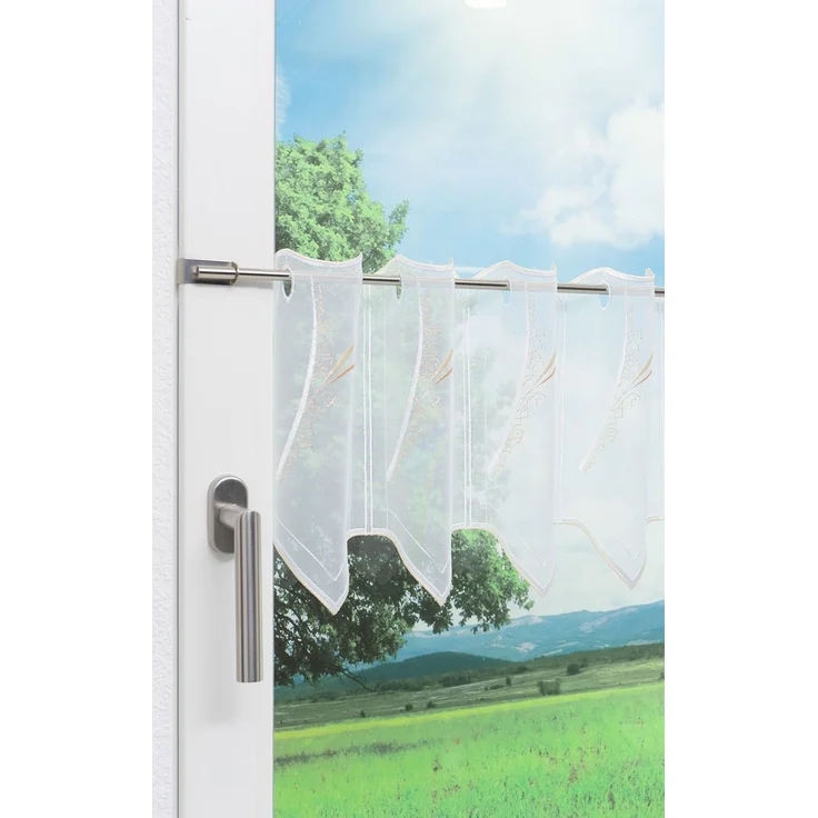 Scheibengardine Plauener Spitze - Strelitzia (Bx H) 98.40cm * 30cm Beige/weiß-beige – Bild 4