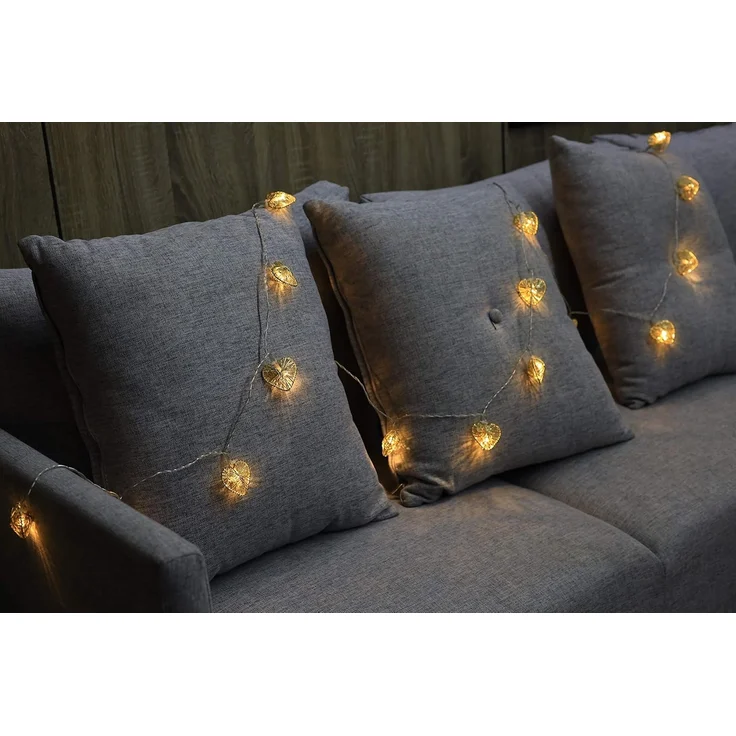 COZY HOME LED-Lichterkette Herz Lichterkette Batterie und Stecker -, 20 LEDs I 5 Meter I Timer-Funktion I Warmweiß I Lichterkette Innen – Bild 7