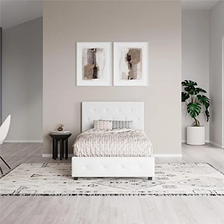 DHP Furniture Dakota Upholstered Platform Bed White Single – Bild 10