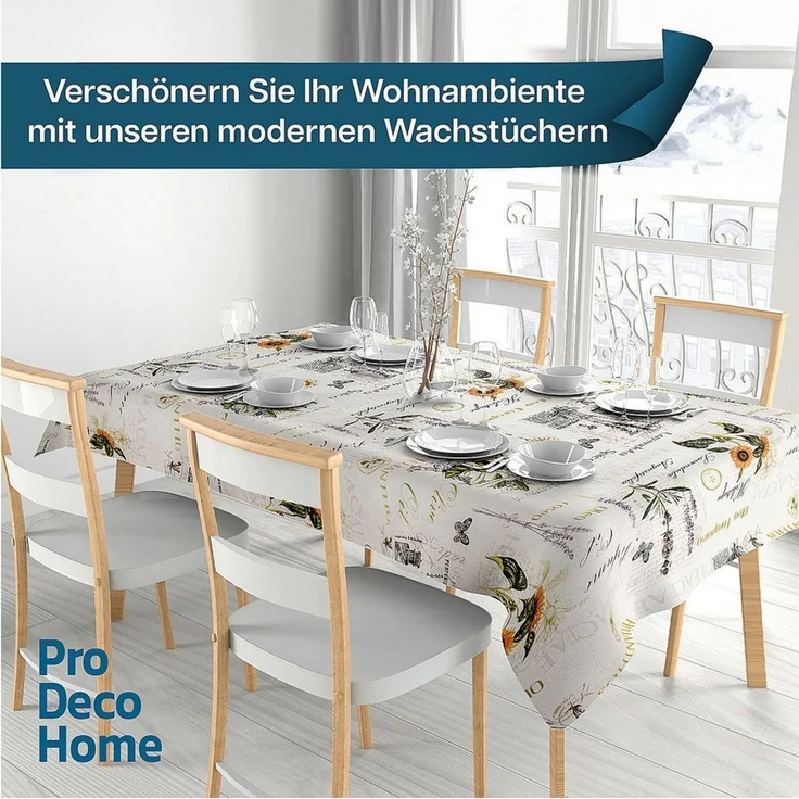 DecoHomeTextil Heimtextilmanufaktur Tischdecke Wachstuch Wachstischdecke Gartentischdecke gefaltet – Bild 2