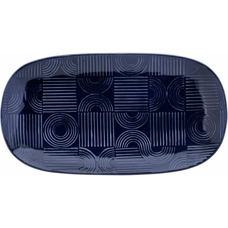 Maxwell & Williams DR0451 Platte 33 x 18 cm ARC eckig, Indigoblau, Premium-Keramik, in Geschenkbox