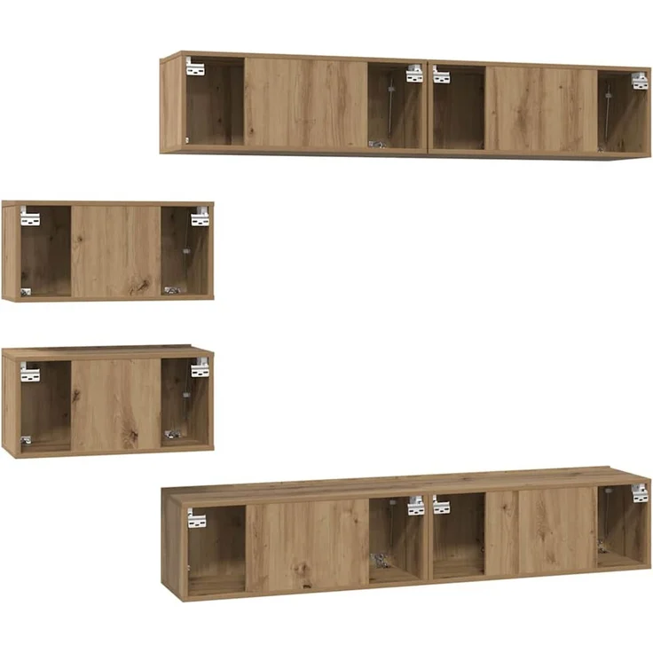 vidaXL TV-Schrankset 6 stk. 80 x 30 x 30 cm Artisan-Eiche 3393161 – Bild 9
