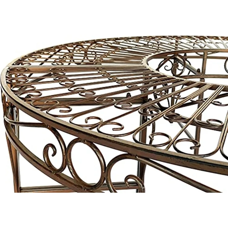 DanDiBo Rundbank Metall wetterfest Braun Ø 135 cm Baumbank 96188 Gartenbank Parkbank Sitzbank – Bild 5