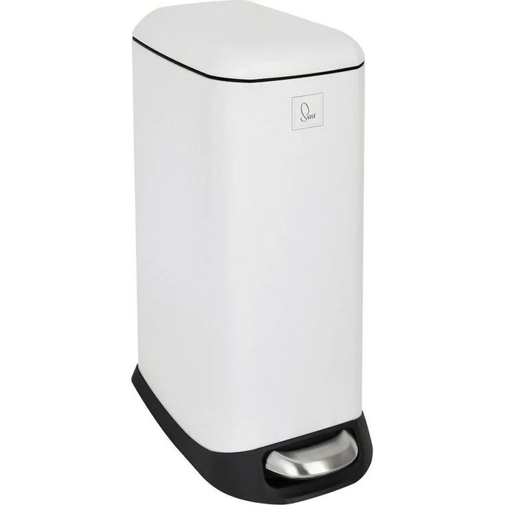 SVITA Mülleimer TS20, Treteimer, Inneneimer, 20L, pulverbeschichteter Stahl, Weiß – Bild 2