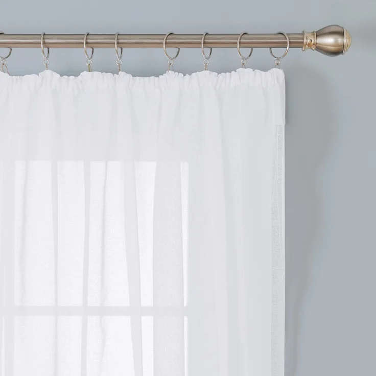 Deconovo Vorhang Gardinen Kräuselband Wohnzimmer Transparent Vorhänge für 2er Set, Store – Bild 6