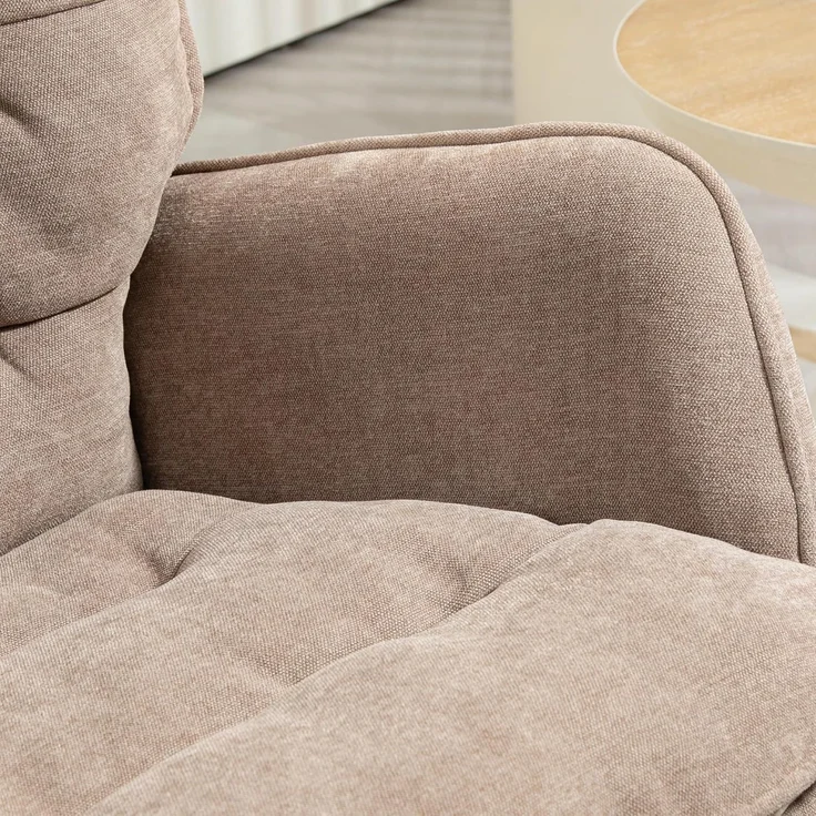 HOMCOM Schaukelstuhl mit Chenilleoptik (Schwingsessel, 1 St), bis 120 kg Belastbarkeit für Schlafzimmer, Wohnzimmer, Braun – Bild 8