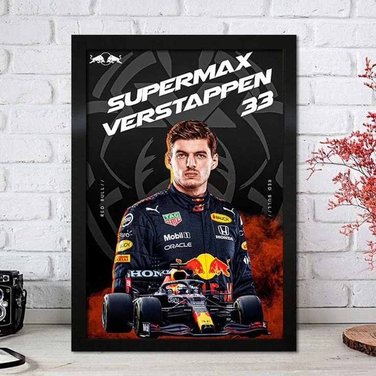 Poster Formel 1 Max Verstappen Rennfahrer Helm Rennwagen Red Bull · Deko Print ohne Rahmen - I / 50x70 cm – Bild 1