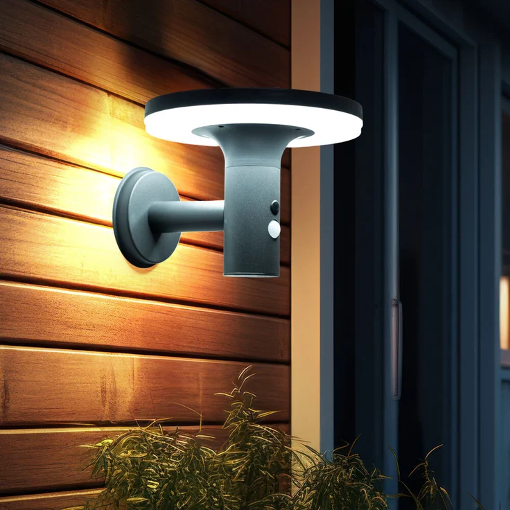 LED Solar Wandleuchte anthrazit, Bewegungsmelder, H 21 cm – Bild 7