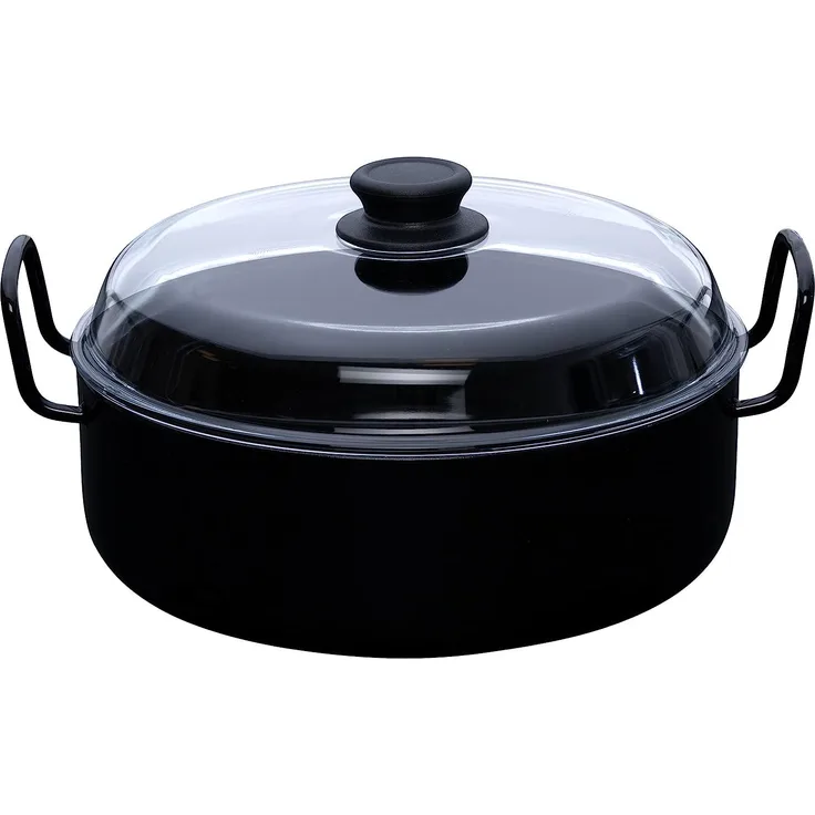 RIESS Schmorpfanne Omas Ø28cm mit Glasdeckel schwarz