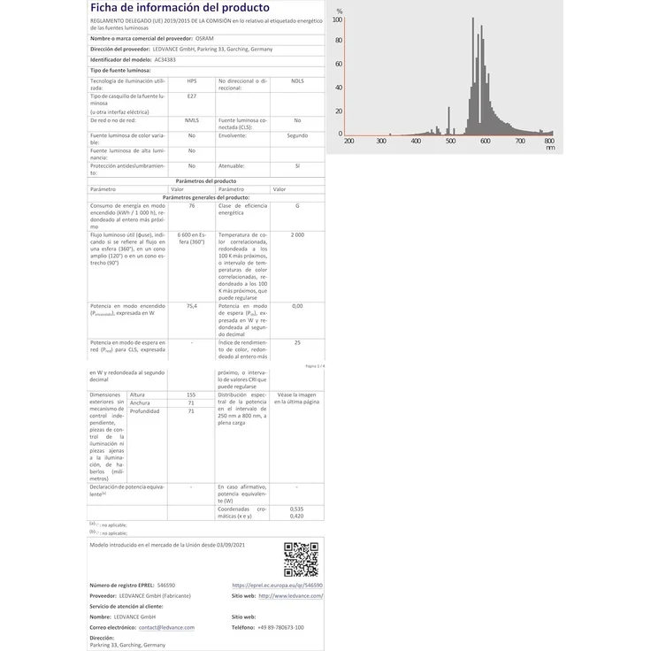 Osram Leuchtmittel Hochdruck-Entladungslampen/Halogen-Metalldampflampen NAV-E 70 SUPER 4Y – Bild 7