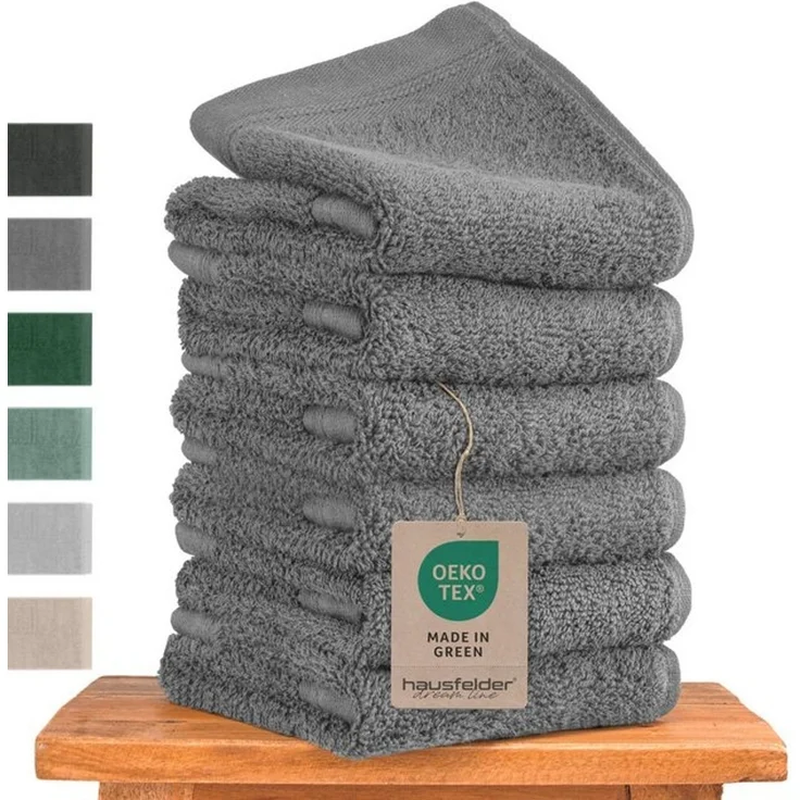 Hausfelder Handtücher Hausfelder Handtücher Set (Grau, 6 Gästehandtücher 50x30cm), (6-St) – Bild 4