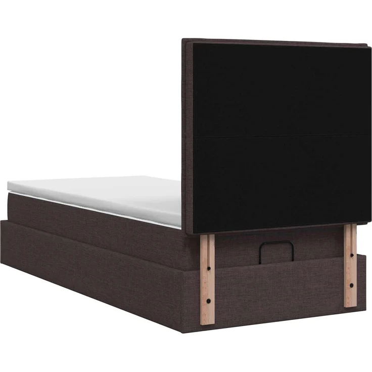 vidaXL Ottoman Bett mit Matratze Dunkelbraun 90 x 190 cm Stoff 3457372 – Bild 9