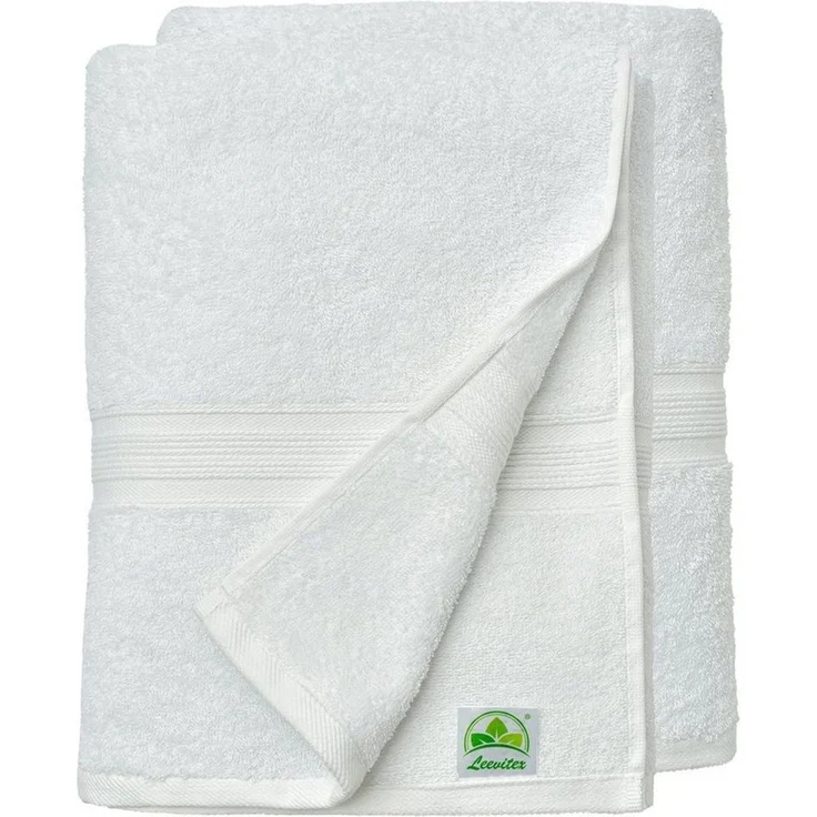 leevitex® Saunatuch Frottee XXL, (2-St), 80 x 200 cm, extra groß & saugfähig, Weiß – Bild 2