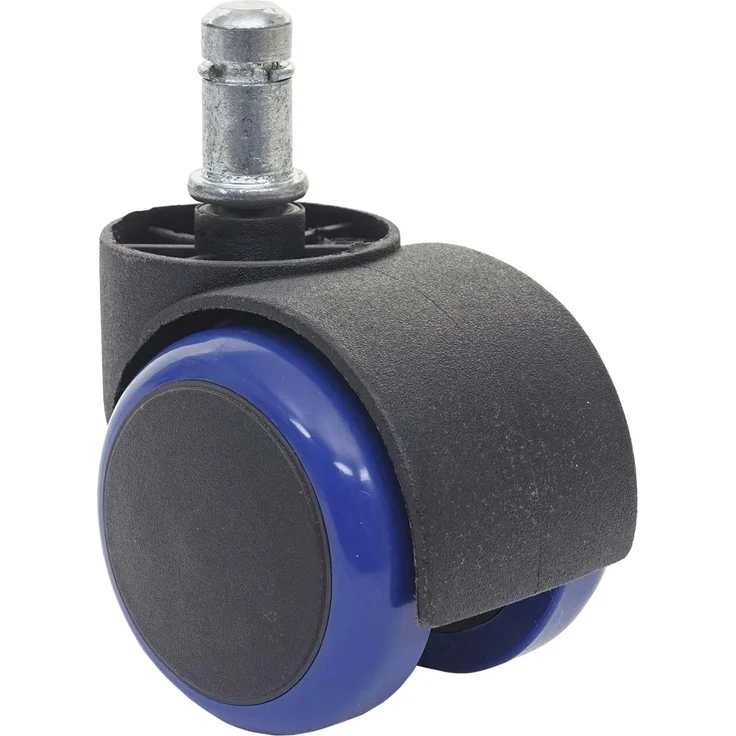 5er-Set Hartbodenrollen HWC-H86, Bürostuhl-Rollen Stuhlrollen, 150kg belastbar Ø 11mm ~ blau – Bild 3