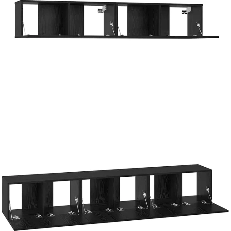 vidaXL TV-Schrankset 5 pcs Schwarz Eichen-Optik Holzwerkstoff 3393214 – Bild 6