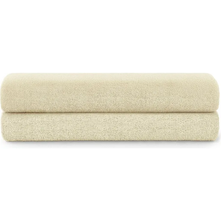 Blumtal Premium Frottier Handtücher Set mit Aufhängschlaufen - Baumwolle Oeko-TEX Zertifiziert, weich, saugstark - 2X Badetuch (70x140 cm), Sand (Beige)