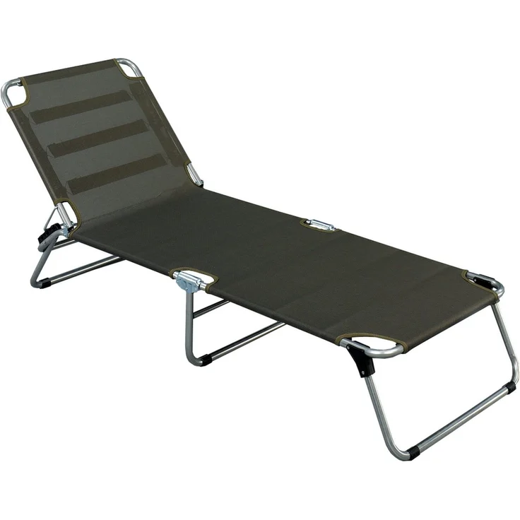 'Amigo' Dreibeinliege, verstellbare Rückenlehne, Aluminium/Kunststoffgewebe Schwarz, 29 x 190 x 58 cm – Bild 6