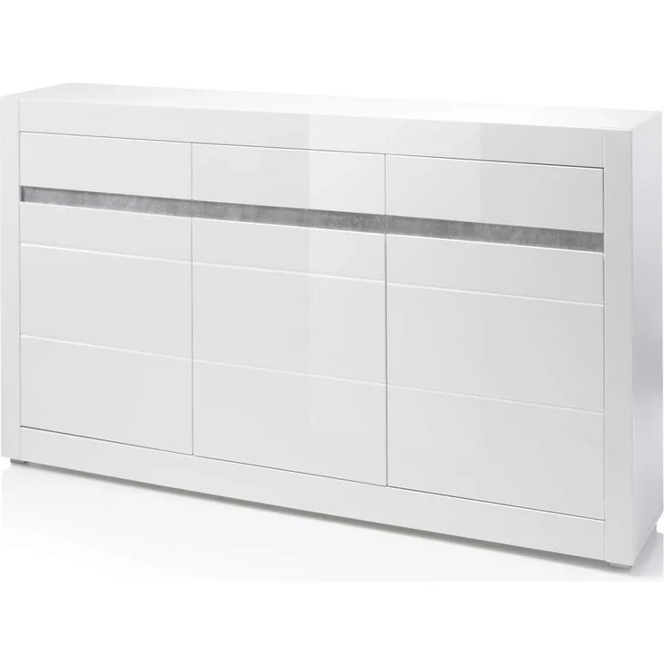 Lomadox Wohnwand COGO-61, (2-St), mit Vitrinen inkl. LED und Sideboard in weiß Hochglanz 369 x 198 x 42 cm – Bild 3