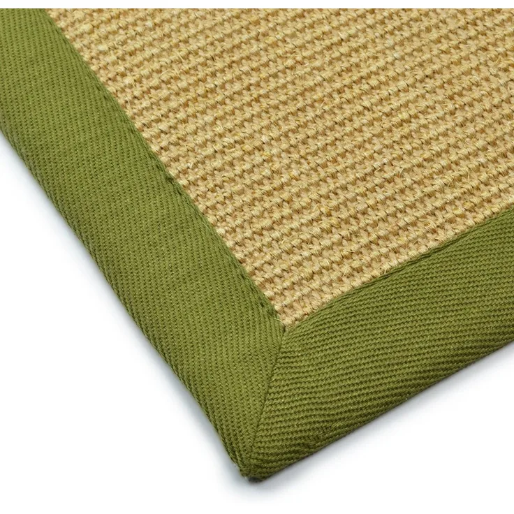 Sisal-Teppich Amazonas | Natur | Mit farbiger Bordüre | Für Wohnräume | Taupe / 200x200 cm
