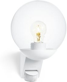Steinel Außenwandleuchte L 585 S weiß, 180°-Bewegungsmelder, E27-Fassung, max. 60 W, Glas, IP44