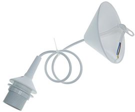 Niermann Pendelleuchte rund (E27), Schnurpendel in Weiß mit individueller Pendellänge bis 80 cm