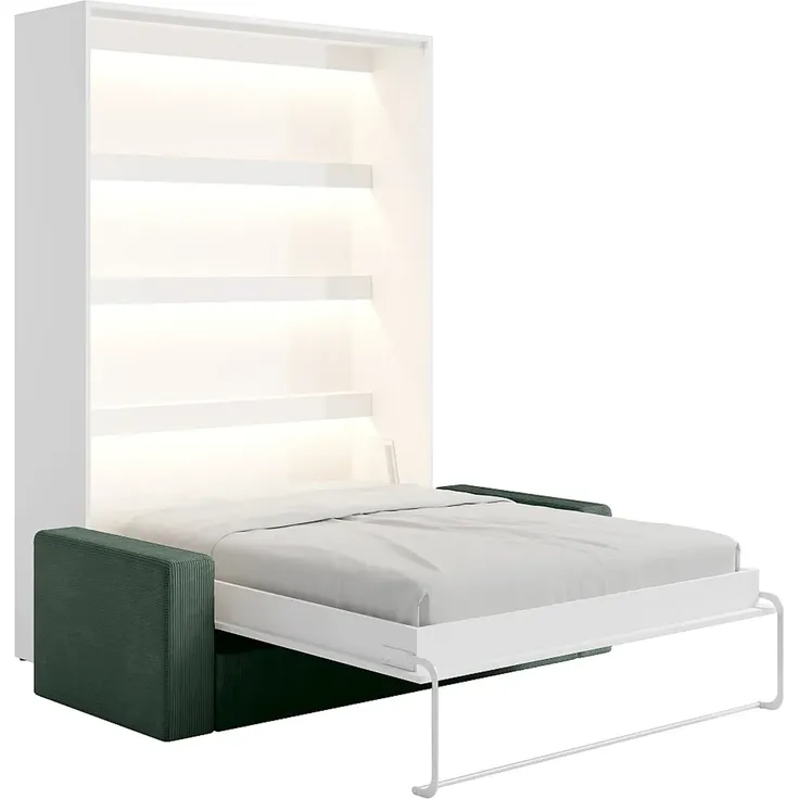 Vente-unique - RAPILI Bett Holz, Platte Weiß - B 133 cm239,2 cm x H 225,2 cm x L 200 cm – Bild 3