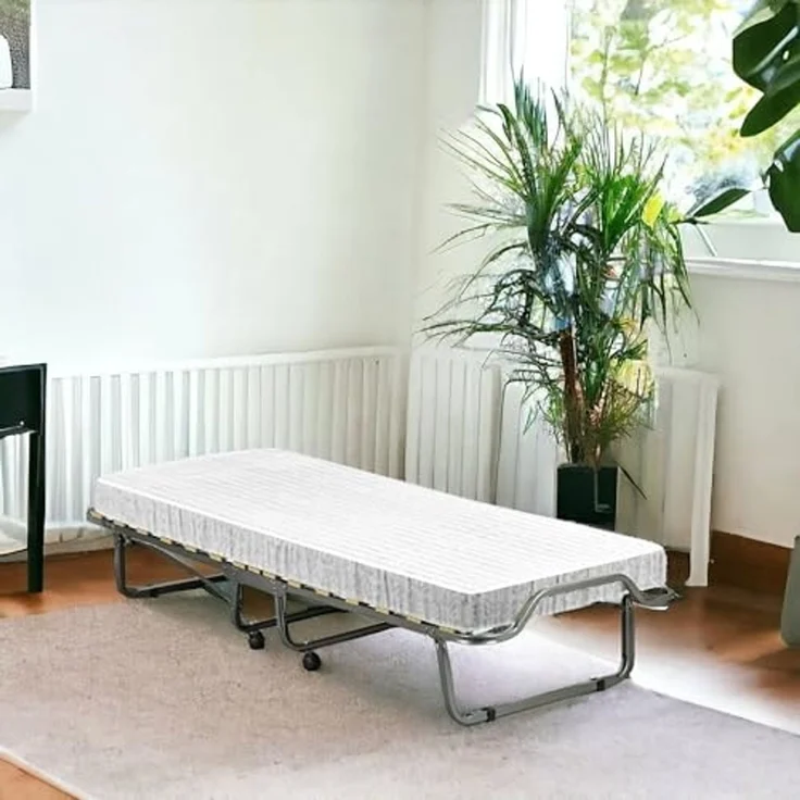 Talamo Italia - Klappbett Clizia, platzsparendes Feldbett mit 15-Lattenrost, inklusive Schutzhülle, 100% Made in Italy, 80x200h40 cm, Matratze inklusive – Bild 4