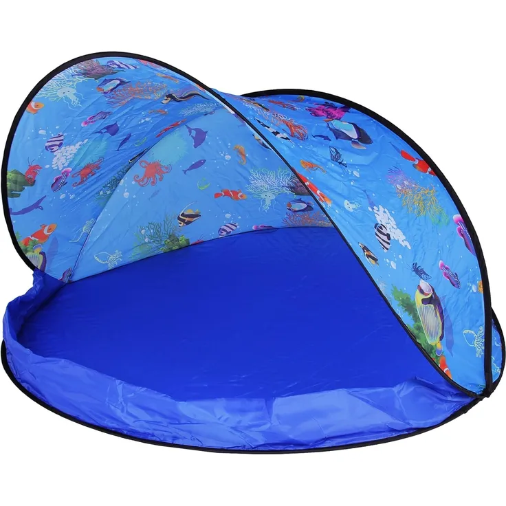 Paradiso Toys Kinderspielzelt 02824, faltbar, UV-Schutz 30+, Strand, Bällebad blau