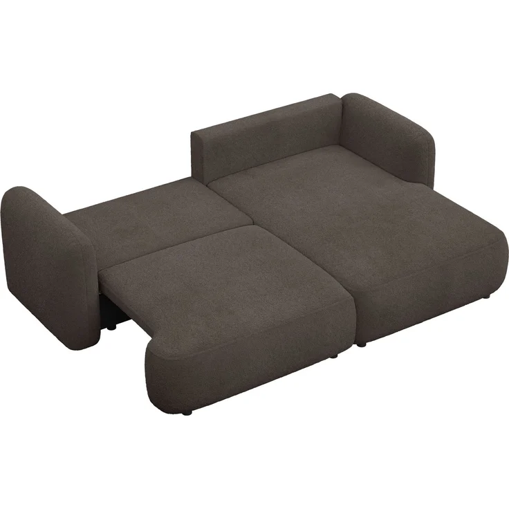 Selsey Tvoya Ecksofa mit Schlaffunktion, Ottomane rechts, Bouclé Braun – Bild 9