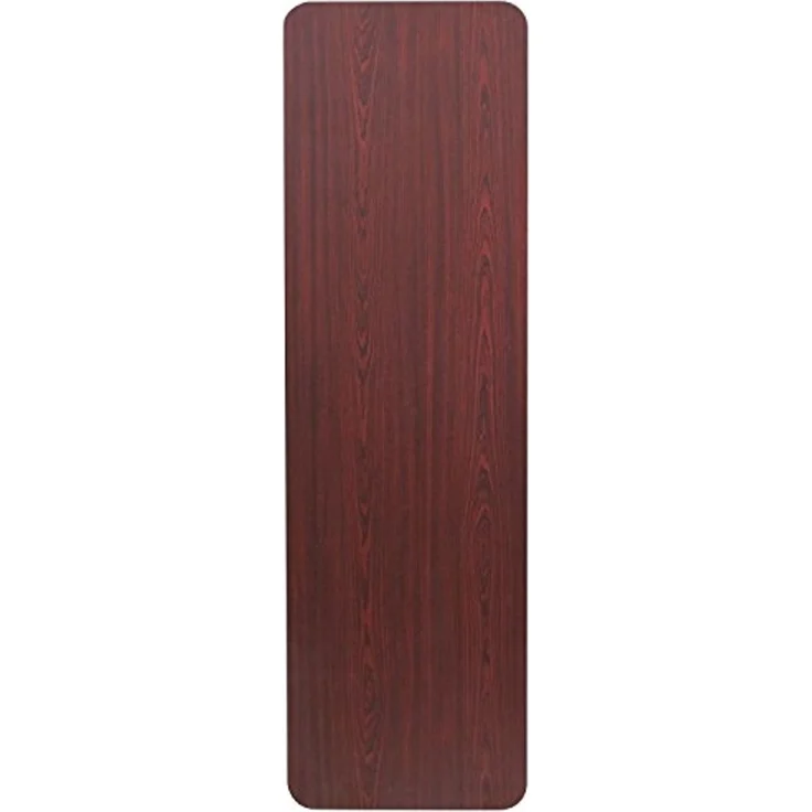 Flash Möbel 45,7x152,4 cm rechteckig Hohe Druck Mahagoni Laminat zusammenklappbar Training Tisch – Bild 2