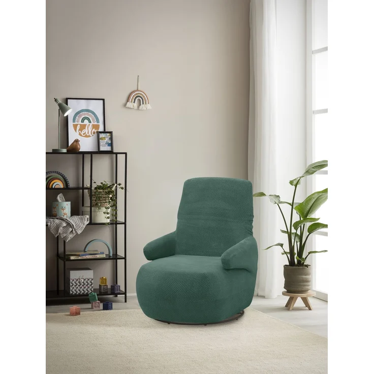 DOMO. collection Sessel 700015, Polstersessel, gepolsterte Rückenlehne, Rückenfunktion, Drehfunktion, Wippfunktion, Cocktailsessel, Loungesessel, 68 x 88 x 67 (BxTxH), grün – Bild 1