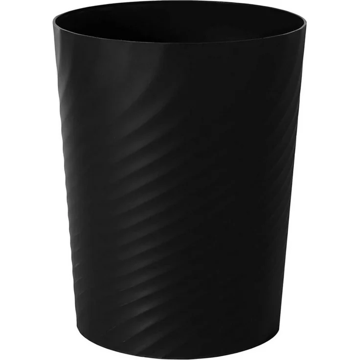 Sinoba Papierkorb moderner Mülleimer Papiereimer 8008 rund, Schwarz – Bild 1