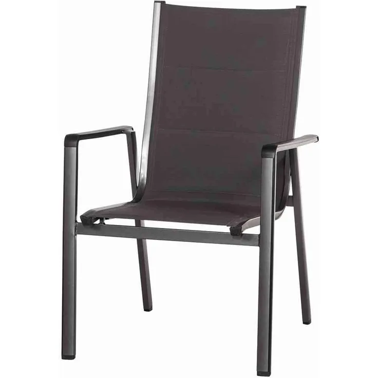 2er Set Futosa Stapelstuhl schwarz Textilene 64,5cm x 98cm x 69cm