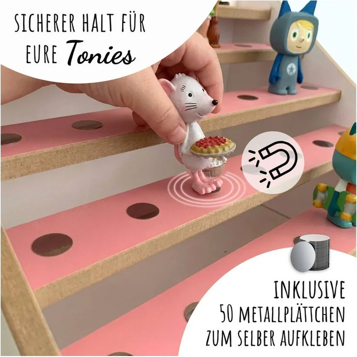 Holzura Kinderregal Tonie Regal für IKEA KALLAX – magnetisch – für ca. 50 Toniefiguren – Bild 4