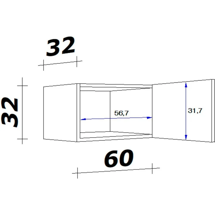 Flex-Well Kurzhängeschrank Wito (B x H x T) 60 x 32 x 32 cm – Bild 2