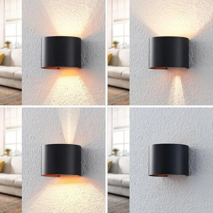 Arcchio Wandleuchte Zuzana, dimmbar, Leuchtmittel nicht inklusive, Modern, Aluminium, Metall, Schwarz, gold, 1 flammig, G9, Wandstrahler – Bild 5